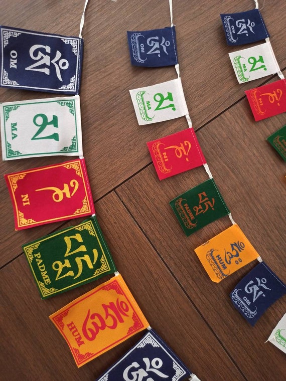 Mini Magnetic Chakra Symbol Prayer Flags 2' String Mini Magnetic Chakra Symbol Prayer Flags 2' String
