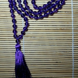 AMETHYST MALA / Japa mala / Necklace - 108 beads - Handmade - Natural gemstones - High quality product