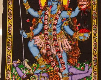 Wall hanging - Goddess Kali - Cotton - 117x81 cm