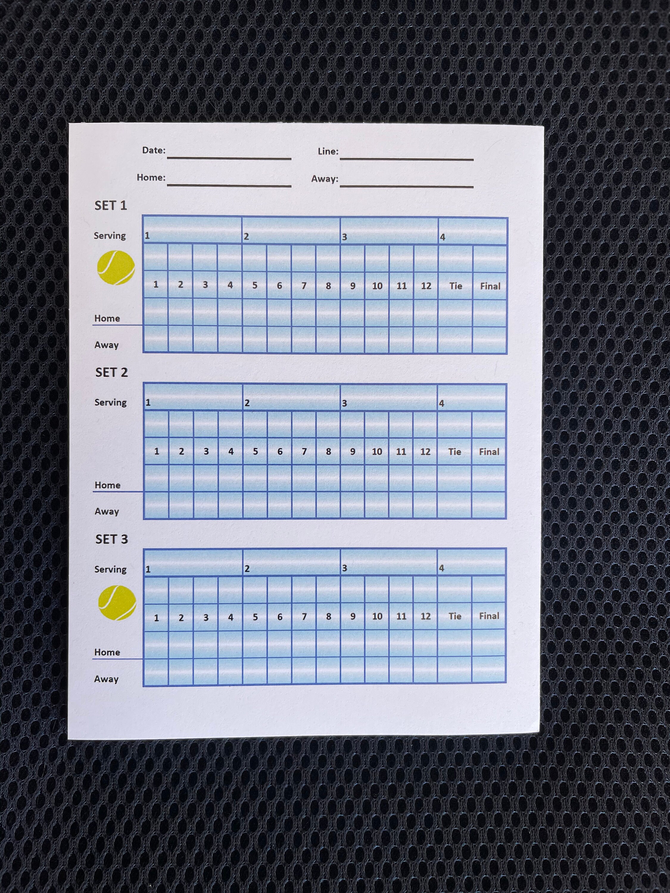 Tennis match score pad | Etsy
