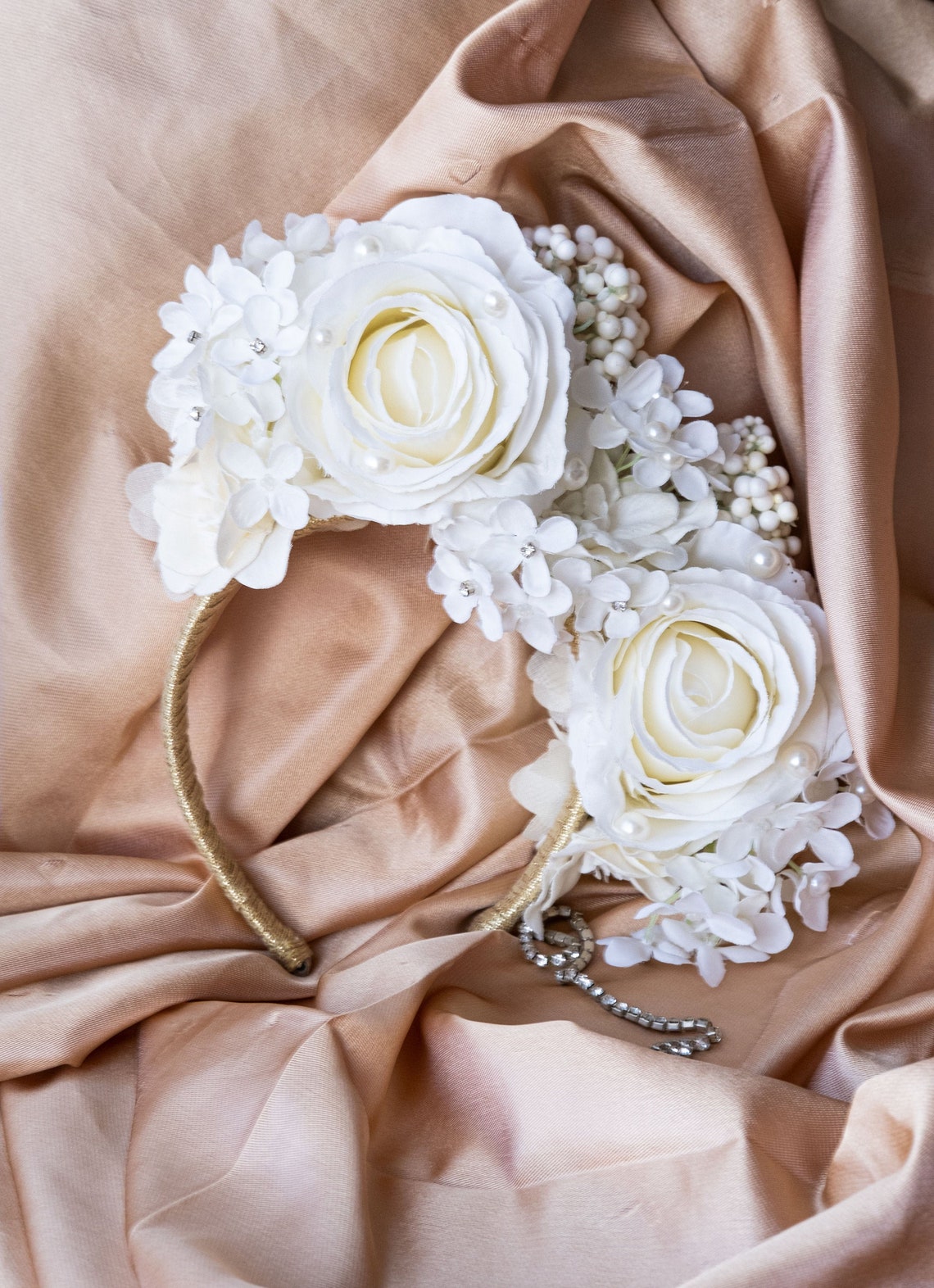 Verstellbarer Blumen-Haarreif / Blumengirlande – Handgefertigte Blumenkrone Für Hochzeit, Festival, Party