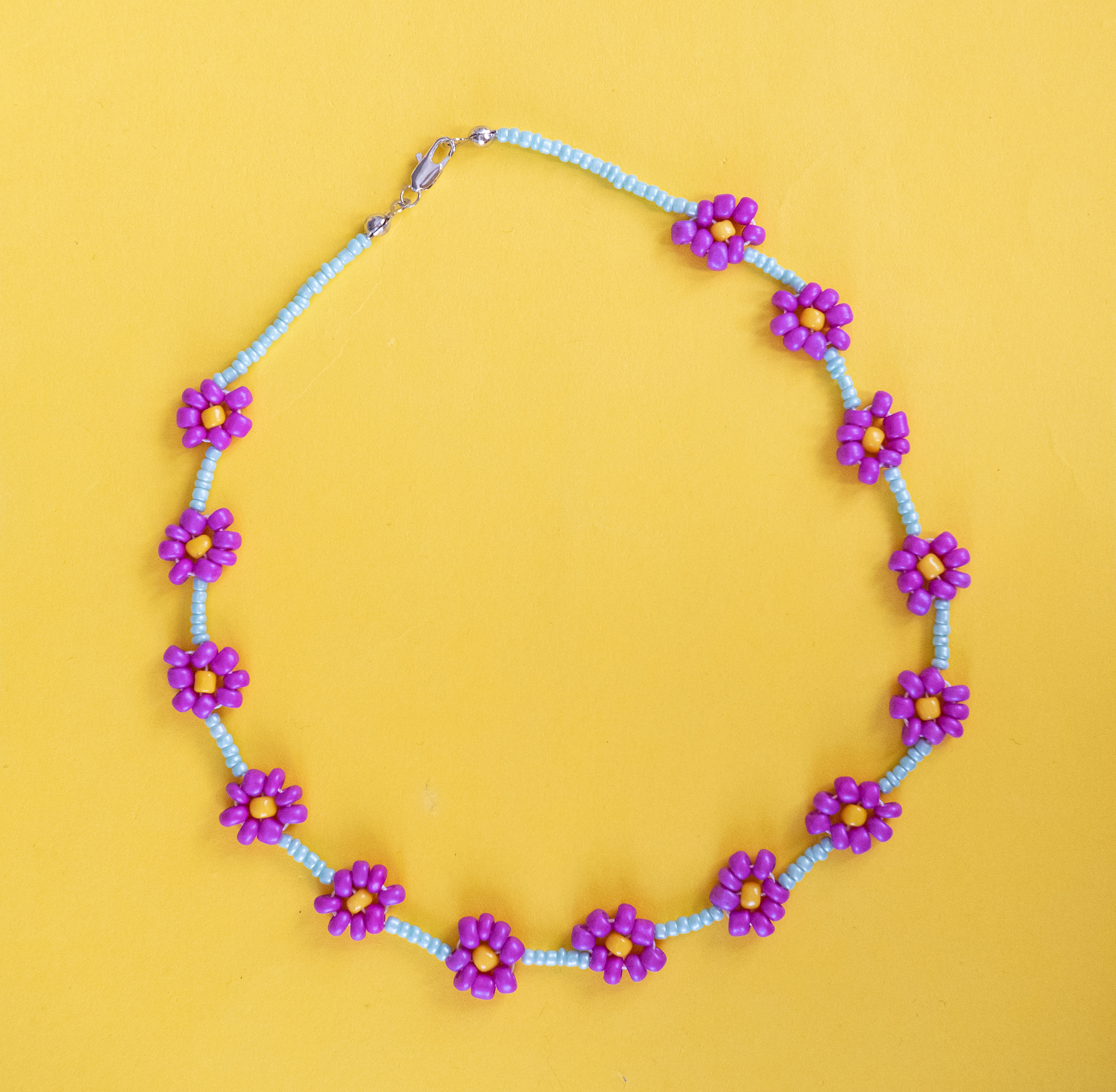 Beaded Flower Necklace Daisy Necklaces for Women Colorful Etsy