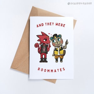 Flick et CJ « Et ils étaient colocataires », Carte de vœux, Mignon, LGBT, Amour, Animal Crossing New Horizons, ACNH, Cadeau de Saint-Valentin, Carte d’anniversaire