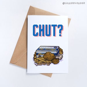 Chicken Hut, Tarjeta de felicitación, Ilustración, Ciudad de Limerick, Tarjeta de cumpleaños, divertido, Hecho en Irlanda, Limerick, Irlanda, Regalo, Arte original,