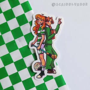 Jackie and Jill Sticker, The Green and White, Cute Sticker, Planner, School Supplies, Hurling, GAA, Ireland, Munster, Vinyl Sticker