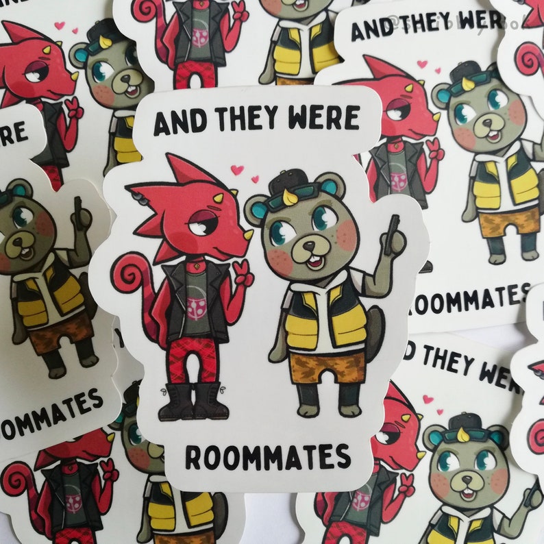Flick and CJ and They Were Roommates, Sticker, Cute Sticker, LGBT, Love