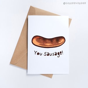 Usted tarjeta de felicitación de salchicha, tarjeta de felicitación irlandesa, ciudad de Limerick, regalo divertido, regalo de mordaza, Irlanda, regalo de San Valentín amante del té, tarjeta de cumpleaños