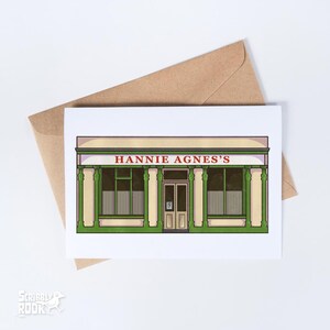 Tarjeta de felicitación de Hannie Agne's Pub, tarjeta de cumpleaños, Dingle, Kerry, Irlanda, interior vacío