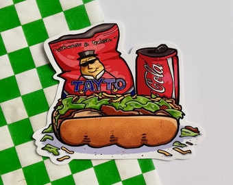 Autocollant de rouleau de poulet, poulet, coke, autocollant mignon, autocollant d’ordinateur portable, cadeau drôle, cadeau gag, Irlande, vinyle, Die Cut, tendance, Limerick