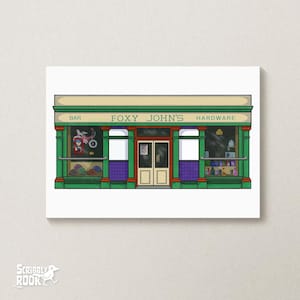 Impressão artística do Foxy John's Pub, Dingle, Irlanda, Kerry, impressão A4, impressão A5