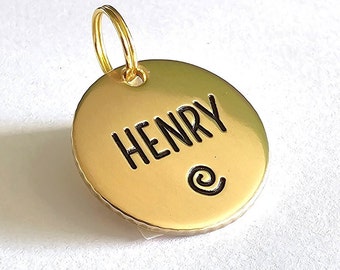 Dog tag, swirl, color gold, personalized animal tag, with name