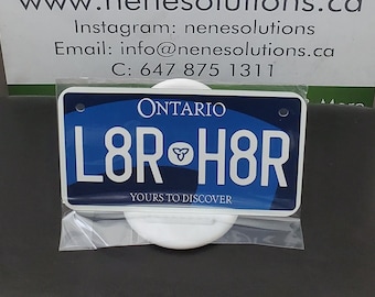 L8R H8R (BLUE) || Bike Custom & Personalized 3D Printed Aluminum License Plate Style : Motorcycle/Bike Size 4x7 Inches