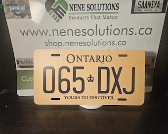 Custom Ontario Service Plate Style Yellow Ontario License Plate: 3D Printed Aluminum Car, Truck, Motorcycle