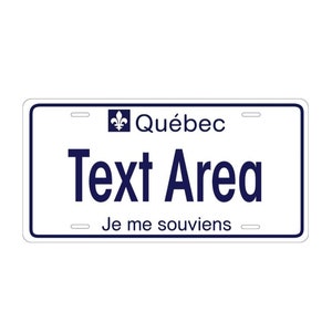 Quebec || Car Custom & Personalized 3D Printed Aluminum License Plate Style: Any Canadian Province or US State Plates
