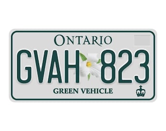 Custom Ontario Green Vehicle License Plate: 3D Printed Aluminum Car, Truck, Motorcycle for Electric Cars | Get Free Preview