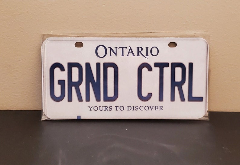 Grnd Ctrl Bicycle/ Toy car/ kids car/ kids bedroom Size 3x6 Inches Custom & Personalized 3D Printed Aluminum License Plate Style image 1