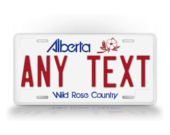 ALBERTA || Car Custom & Personalized 3D Printed Aluminum License Plate Style: Any Canadian Province or US State Plates