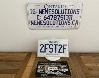 2FST2F || Bike Custom & Personalized 3D Printed Aluminum License Plate Style : Motorcycle/Bike Size 4x7 Inches (ONTARIO)