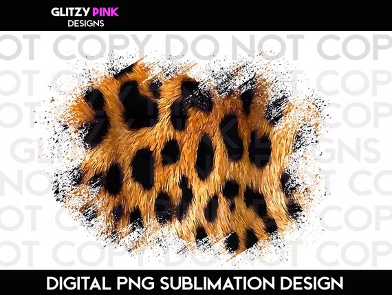 Distressed Grunge Cheetah Background Patch PNG Sublimation Design.