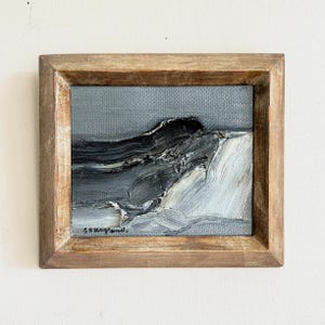 Vintage "WINDSWEPT HORIZON IV" origineel Zweeds olieverfschilderij op canvas gesigneerd en ingelijst modernistisch landschap zeegezicht impasto kunst