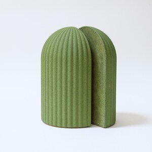 Marble Cast Dome Bookends, Decorative Objects - Set of 2 Moss
