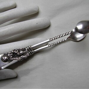 Stunning Antique  Solid Silver APOSTLE SUGAR TONGS Hallmarked London 1890