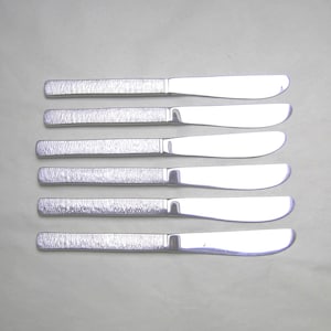 Set 6 Vintage VINERS STUDIO Pattern Stainless Steel Dessert CUTLERY circa 1960's