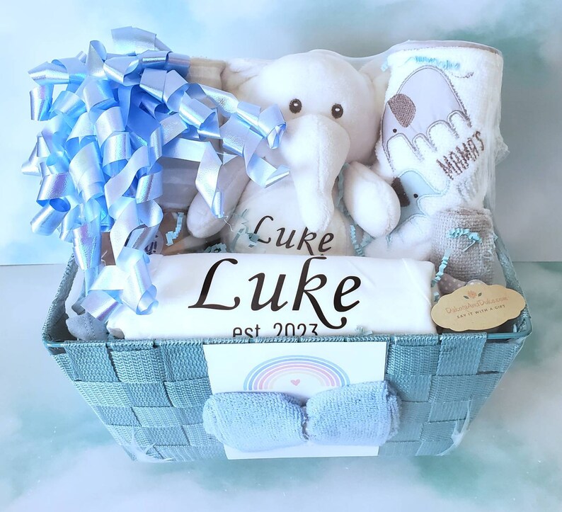 Baby Gift Basket Newborn Baby Basket Boy Girl Gift Basket Etsy