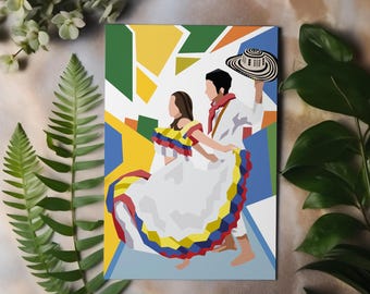 Pareja de cumbia colombiana - Cuadro en lienzo