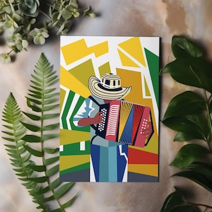 Colombie - Accordéon - Tableau sur toile