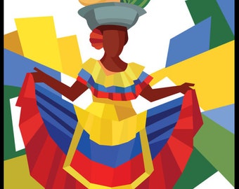 Colombia - Cartagena - Palenquera - Poster (matte) - Colombian art