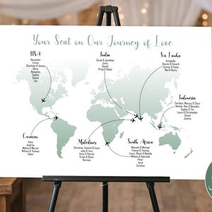 Your Seat on Our Journey of Love Seating Chart Printable | Travel Wedding Seating Plan | World Map Seating Chart | Destination Wedding Sign