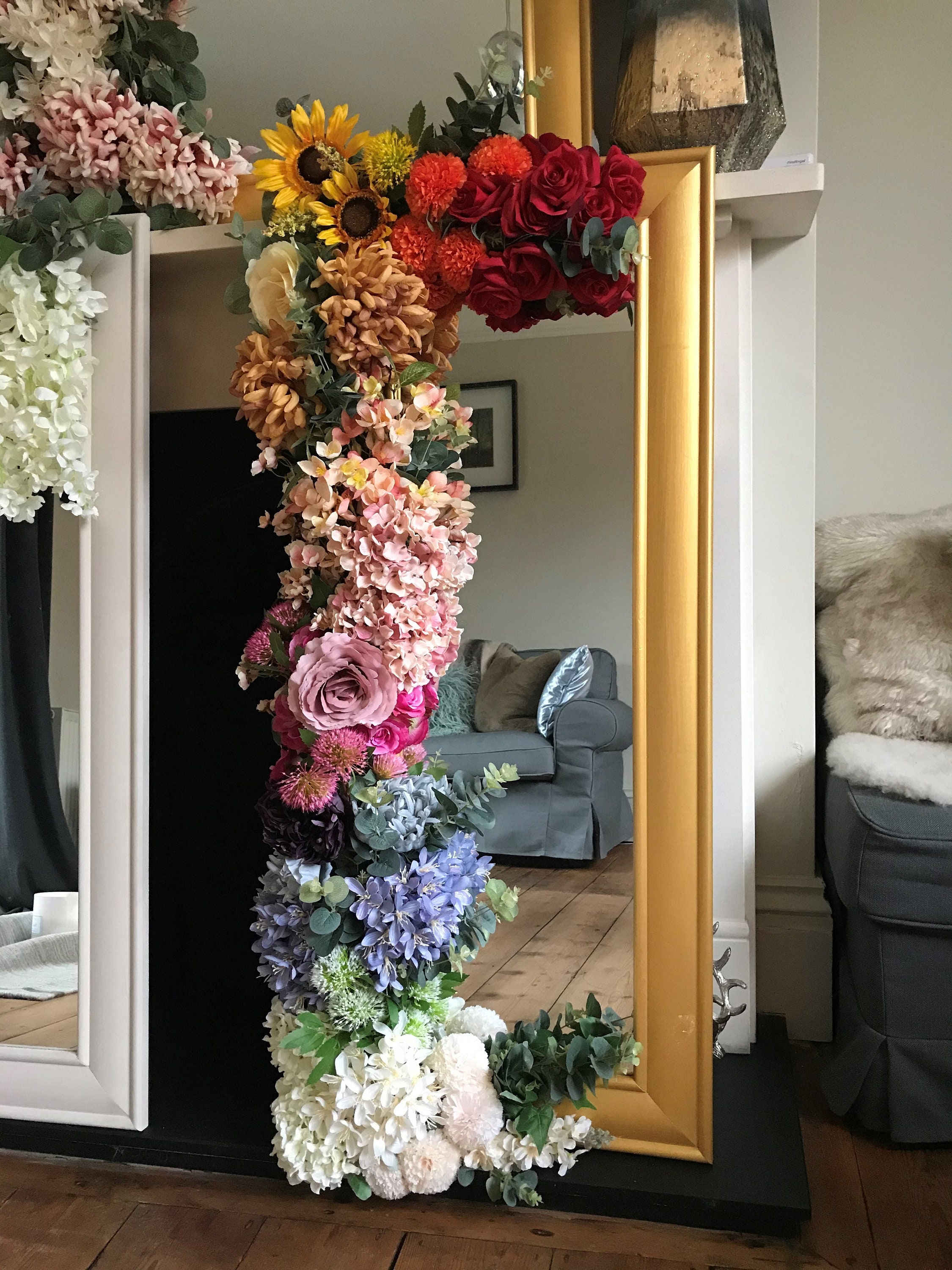 Handmade Flower Mirror, Floral Bespoke Mirror Etsy UK