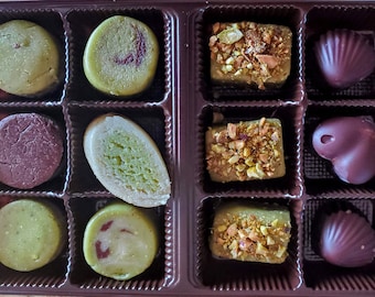 Handmade to order Pistachio Marzipan Sampler:  Confectioner’s Selection