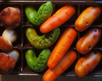 12 Pieces Handmade Marzipan Veggies