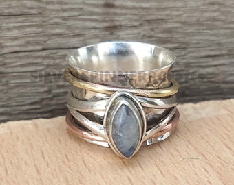 Women Ring Gypsy Ring Moonstone Ring Statement Ring Gift Ring DCS-5204 Dainty Ring Spinner Ring Designer Ring Boho Ring Thumb Ring