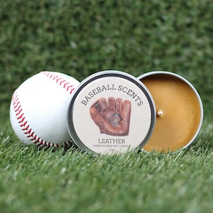 Baseball Scents Leather Scented Soy Candle