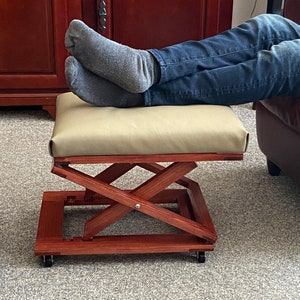 Handcrafted Heirloom Quality Portable Folding Foot Rest Stool With Custom Quilted Carrying Case Etsy