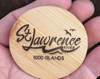 Laser Engraved, St Lawrence River 1000 Islands, Magnetic Bottle Opener, Beer Bottle Opener, Fridge magnet.