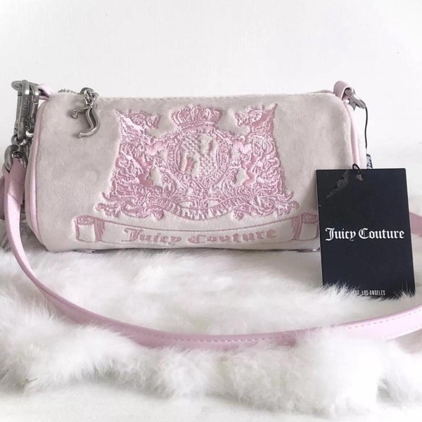 Vintage Juicy Couture Pink & Beige Twig Dog Barrel Bag Shoulder Strap and Long strap attatchment NEW WITH TAGS in packaging