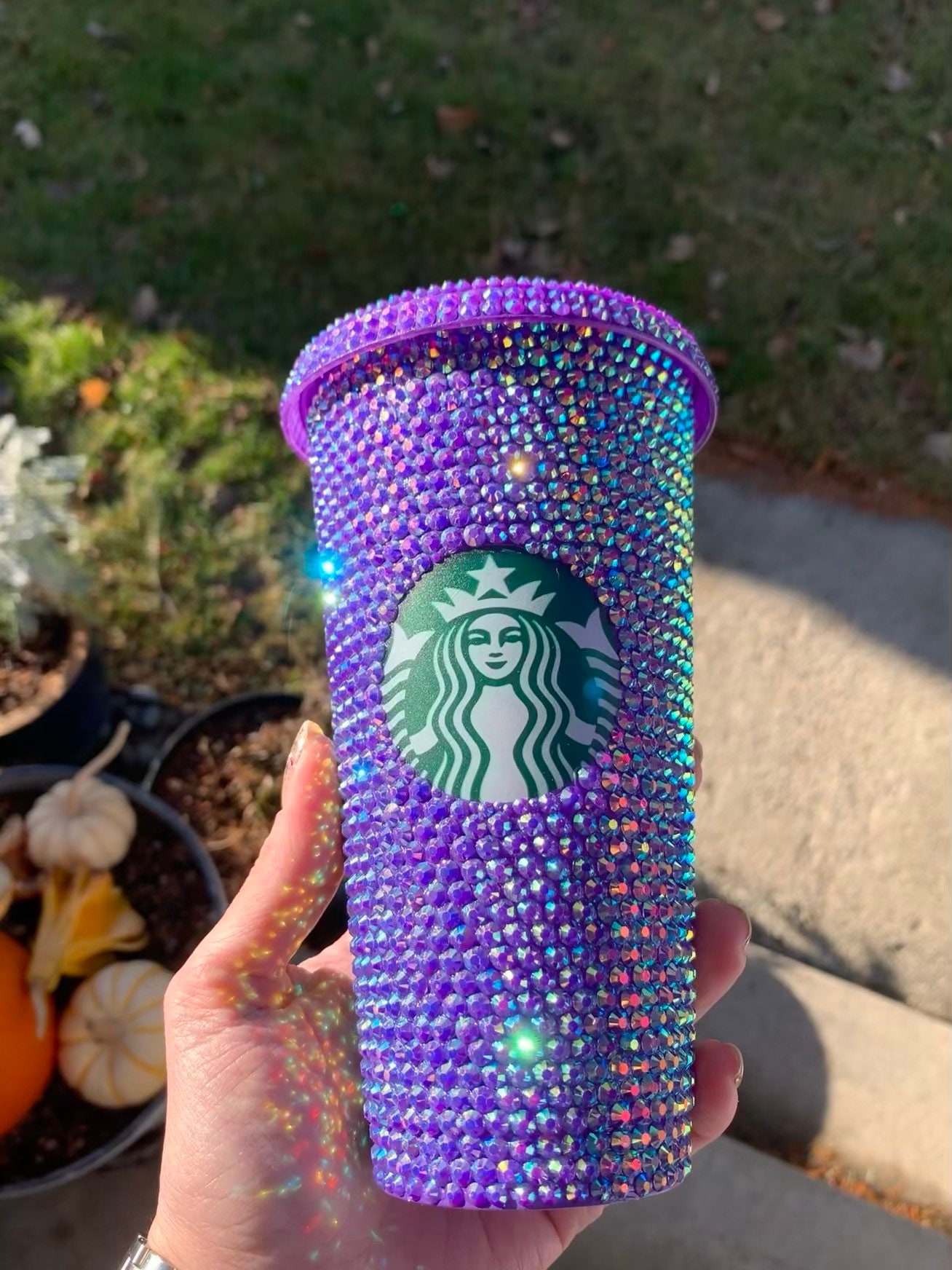 Glittered Purple Starbucks Cold Cup, Coffee Cup, Custom Starbucks Cold Cup, Purple, Name Personalized Tumbler, Custom Gift, Birthday