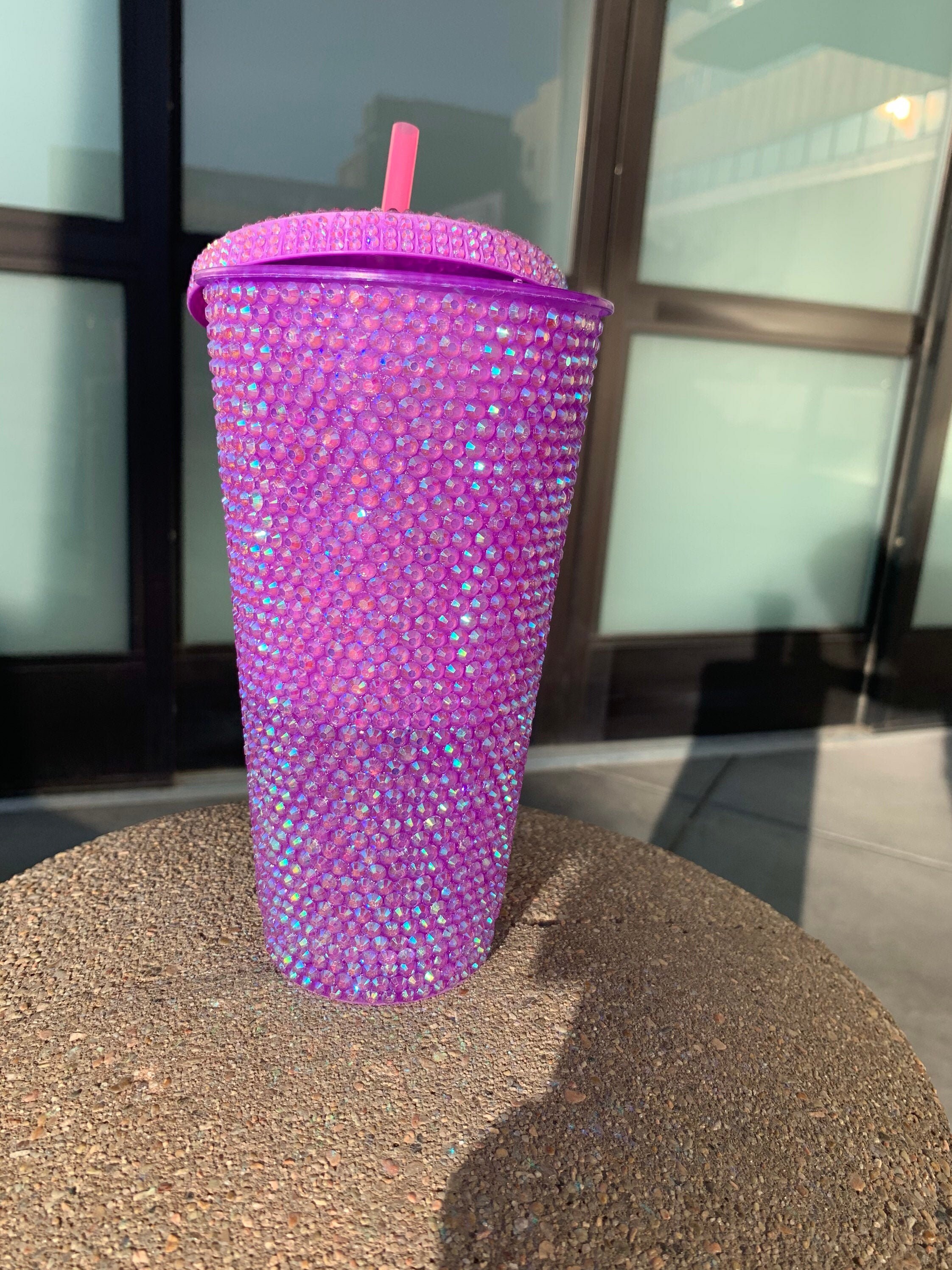 CAMBIO DE COLOR Copa Fría de 24 oz Cubierta de Pedrería | Etsy