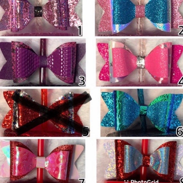 Straw Topper Bow Svg Etsy