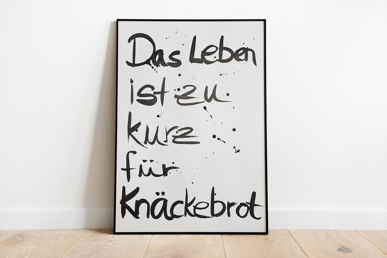 Lettering Das Leben ist zu kurz für Knäckebrot Plakat Etsy