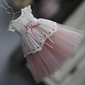 Romantic dress for Blythe, flower rose embroidery Blythe dress, antique blythe Dress , blythe tutu, blythe embroidery dress, Blythe doll