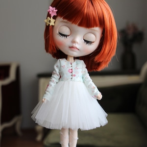 dress for Blythe, flower pattern Blythe dress, blythe clothes, tutu Dress for Blythe, Blythe doll.