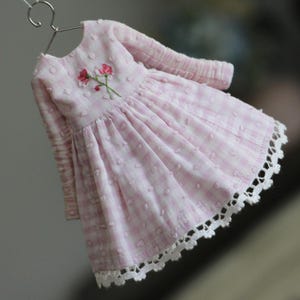 pink plaid blythe dress, blythe Dress, blythe doll,