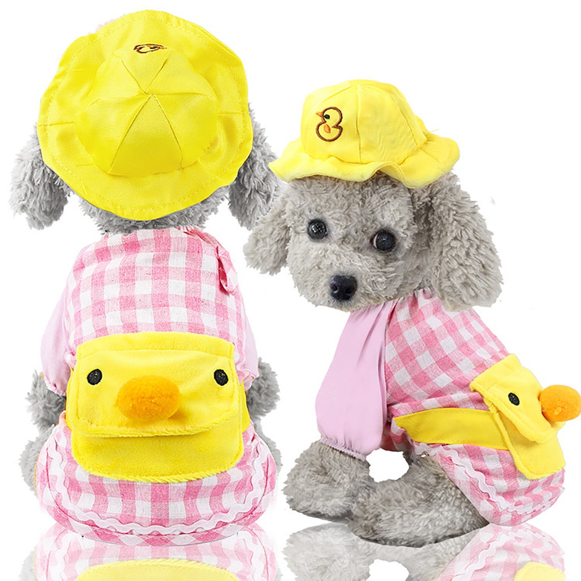 2pcs Pet Dog Cat Yellow Duck Clothes Costume Striped Shirt Etsy