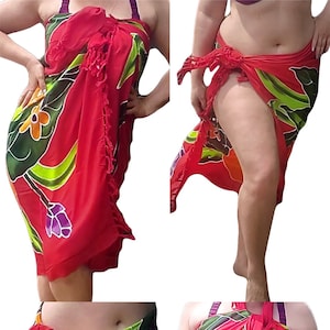 Vibrant Tropical Sarong Pareo Scarf Beach Wrap Cover up Dress Decor