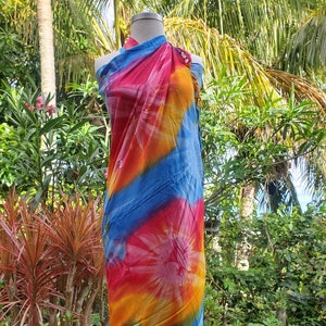 Tie Dye Sarong Pareo Beach Wrap Cover up Dress